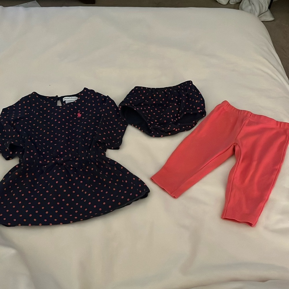 Ralph Lauren polka dot dress size 6 months
